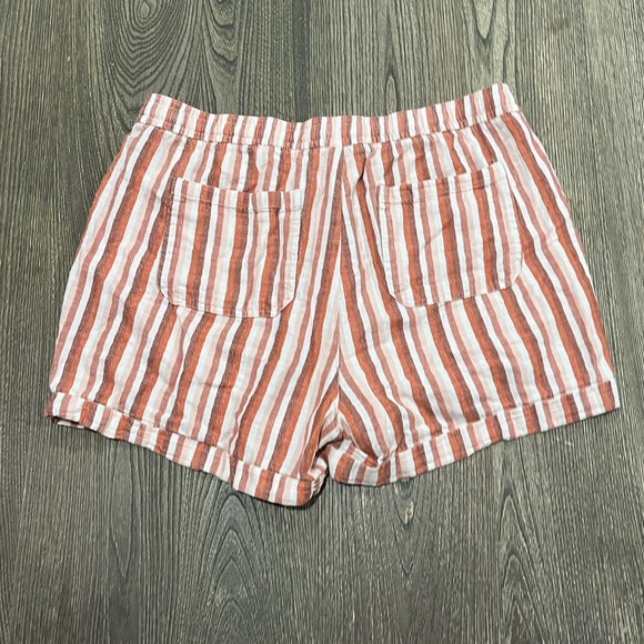 Old Navy High Rise Shorts Linen Blend Elastic Waist Striped Multicolor  Size L - Picture 6 of 6